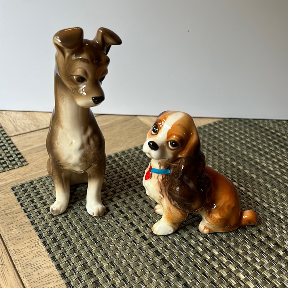 Set of #2  1950-60 Disney Lady & The Tramp porcelain Figurines